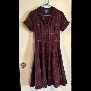 Collectif Catalina Purple Plaid Dress